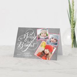 Hand Letted Merry and Bright Christmas Snapshots Karte
