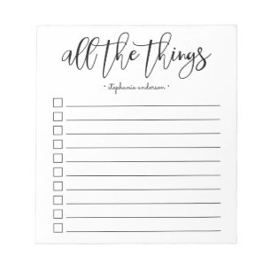 Hand-Lettered All the Things Personalized Notizblock