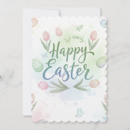 Hand-Lettered Happy Easter Watercolor Greeting Feiertagskarte