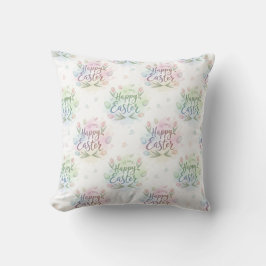 Hand-Lettered Happy Easter Watercolor Kissen