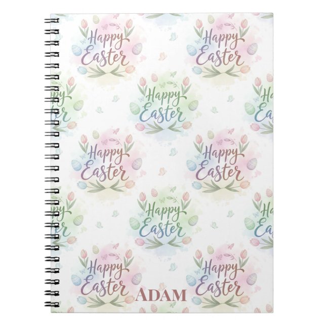 Hand-Lettered Happy Easter Watercolor Notizblock (Vorderseite)