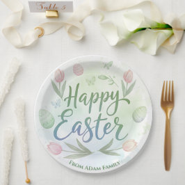Hand-Lettered Happy Easter Watercolor Pappteller