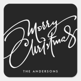 HAND-LETTERED MERRY CHRISTMAS | HOLIDAY STICKER