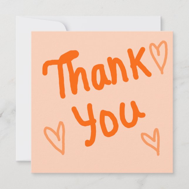 Hand-Lettered Orange Thank You Card Dankeskarte (Vorderseite)