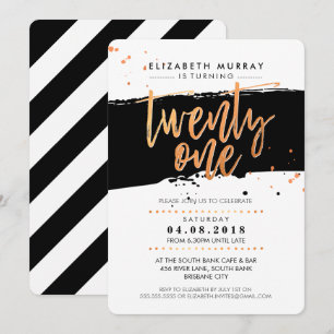 HAND LETTERED SCRIPT Typ trendige Kupferfolie schw Einladung