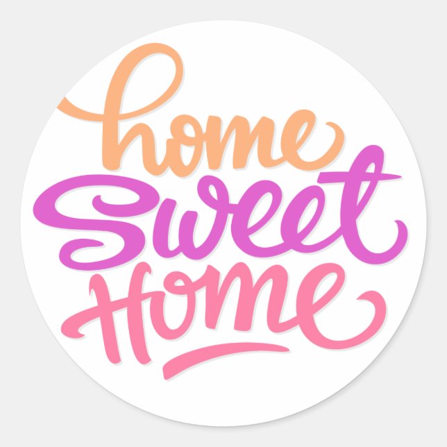 HAND LETTERED ZUHAUSE SWEET ZUHAUSE | HAUSHALTSBEW RUNDER AUFKLEBER (Vorderseite)
