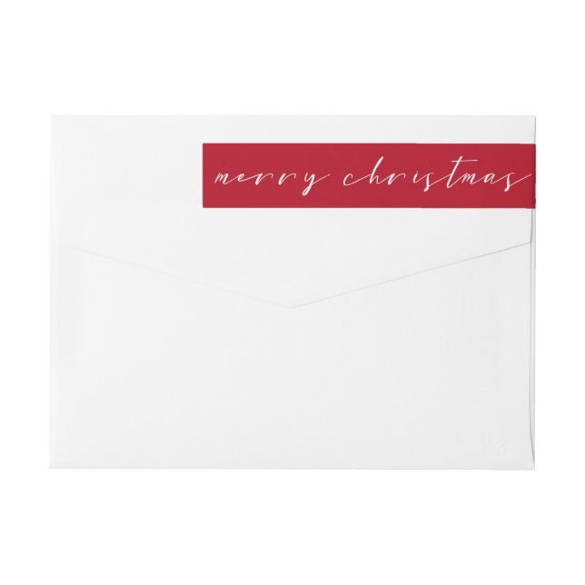 Hand Letters Script Frohe Weihnachten rot & weiß (Rückseite)