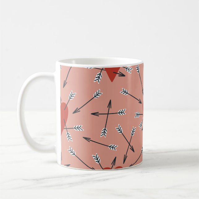 Hand made seamless pattern with flat illustrations kaffeetasse (Links)