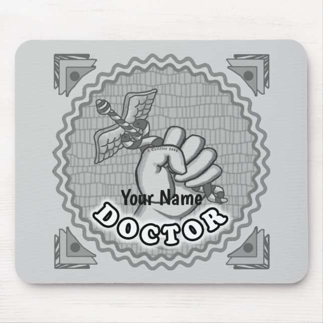 Hand mit Caduceus-Arzt  Mousepad (Vorne)