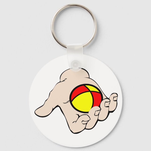 Hand mit dem Juggling-Ball-Schlüsselanhänger Schlüsselanhänger (Vorderseite)