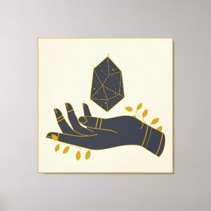 Hand mit Heilkristall Leinwanddruck