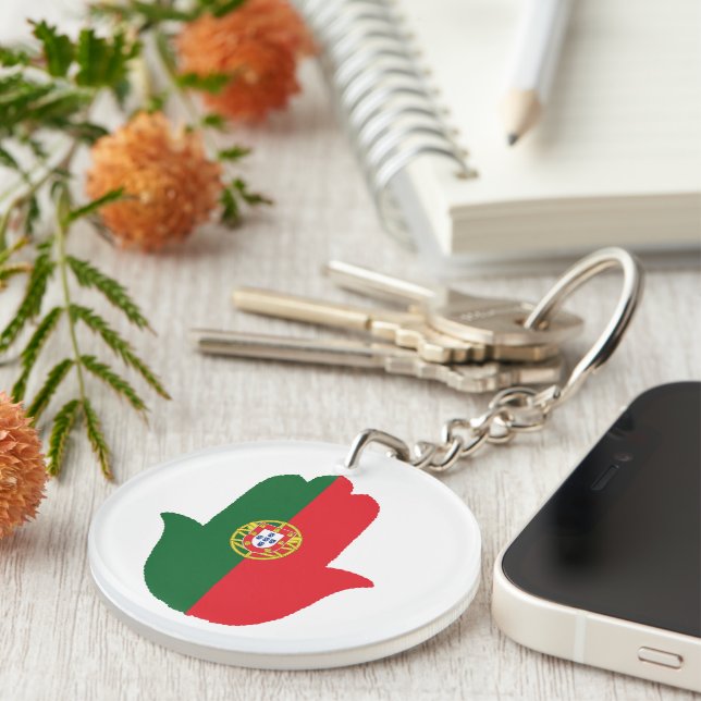 HAND mit portugiesischer Flagge Schlüsselanhänger (Vorderseite rechts)