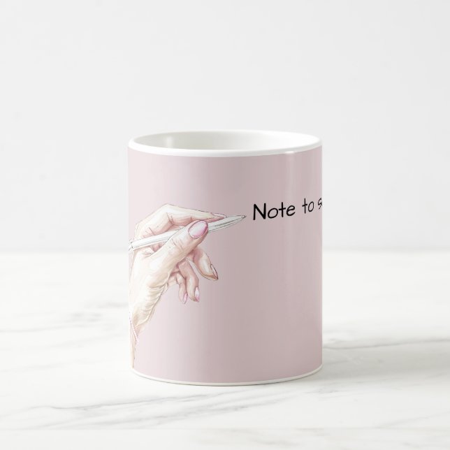 Hand mit Stift: Notiz an mich selbst Kaffeetasse (Mittel)