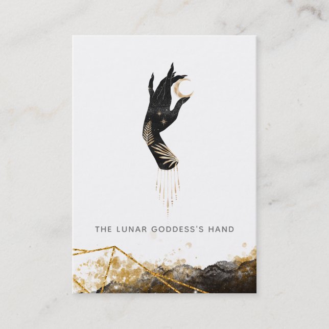 *~* Hand Moon Mystic Geometrie  Visitenkarte (Vorderseite)