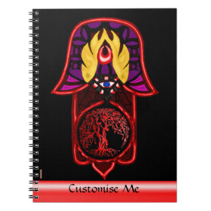 Hand of Hamsa feat: Tree of Life 3 Notizblock