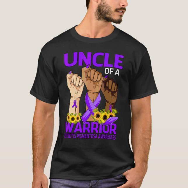 Hand Onkel einer Kriegerrückinitis Pigmentosa Awar T-Shirt (Vorderseite)