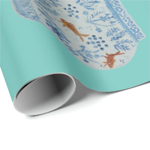 Hand Painted Blue and White Ginger Jar Geschenkpapier