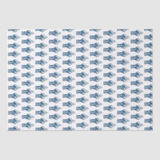 Hand Painted Blue and White Ginger Jar Seidenpapier (Vorderseite)