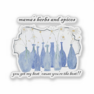 Hand Painted Daisy Rosemary Jar Bottle Aufkleber