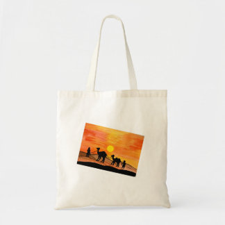 Hand-painted Desert Sunset Camel Tote Bag