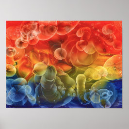Hand Painted Multicolor Abstract Painting Poster