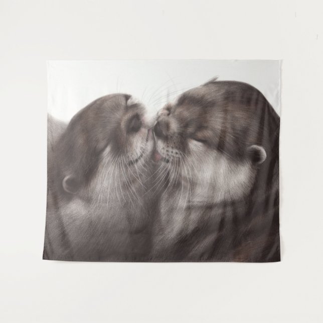 Hand Painted Realistic Wildlife Artwork Wandteppich (Vorderseite (Horizontal))