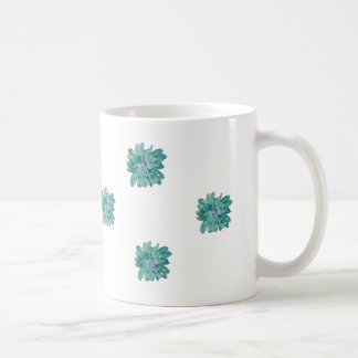 Hand-Painted Style Turquoise Floral Art Mug Kaffeetasse