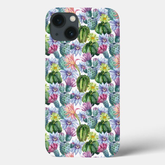 Hand Painted Watercolor Cactus Pattern Case-Mate iPhone Hülle (Rückseite)