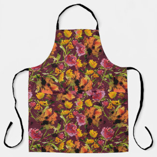 Hand-Painted with Inks All-Over Print Apron Schürze