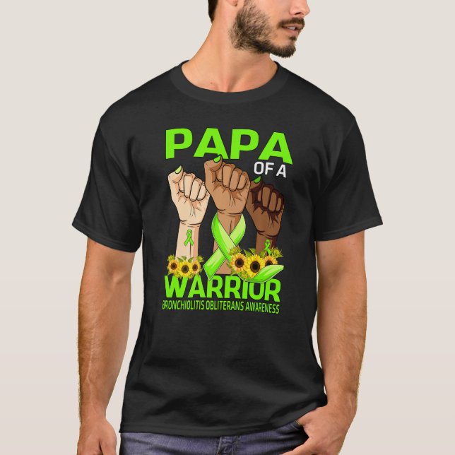 Hand Papa eines Kriegers Bronchiolitis Obliterans  T-Shirt (Vorderseite)