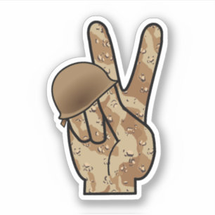 Hand Peace Camouflage Aufkleber