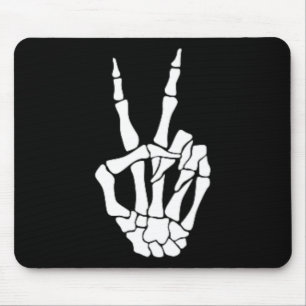 Hand Peace Sign Bone Halloween Pocket Skelett Mousepad