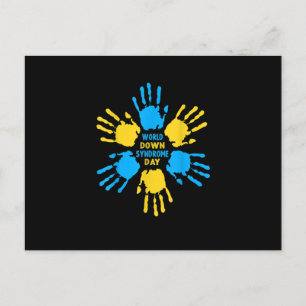 Hand Print World Down Syndrome Day T Shirt Frauen  Postkarte