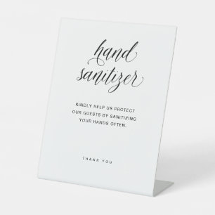 Hand Sanitizer Elegante Typografie-Hochzeit Sockelschild