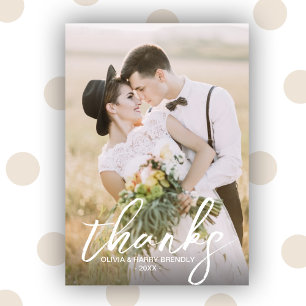Hand Schreib Skript 2 Foto Hochzeit Dankeschön Kar Dankeskarte