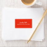 Hand Script Christmas Red White Template Adresse Adressaufkleber<br><div class="desc">Handschrift Weihnachten Red White Template Adresse Label.</div>