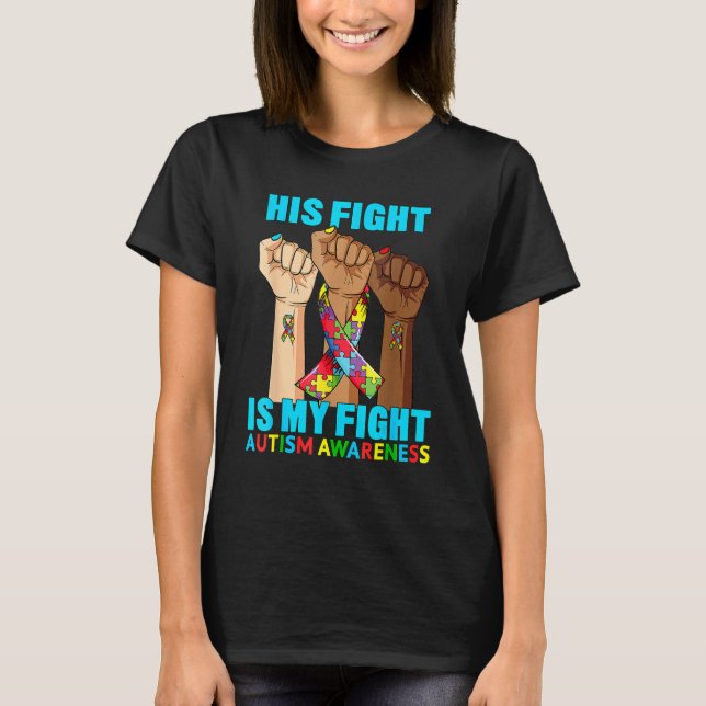 Hand sein Kampf ist mein Kampf Autismus Bewusstsei T-Shirt (Vorderseite)