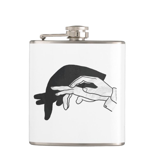 Hand Silhouette Anteater Flachmann (Vorderseite)