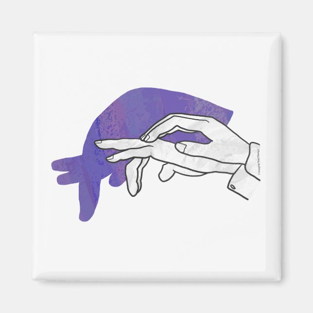 Hand-Silhouette Anteater Lila Magnet (Vorne)