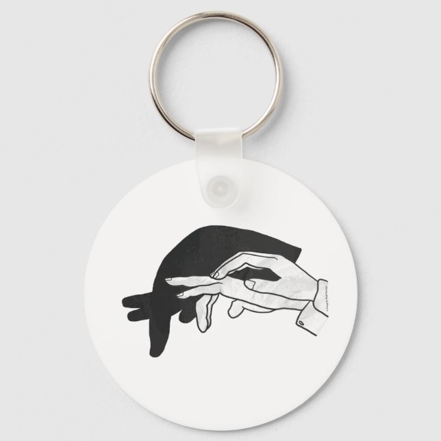 Hand Silhouette Anteater Schlüsselanhänger (Vorderseite)