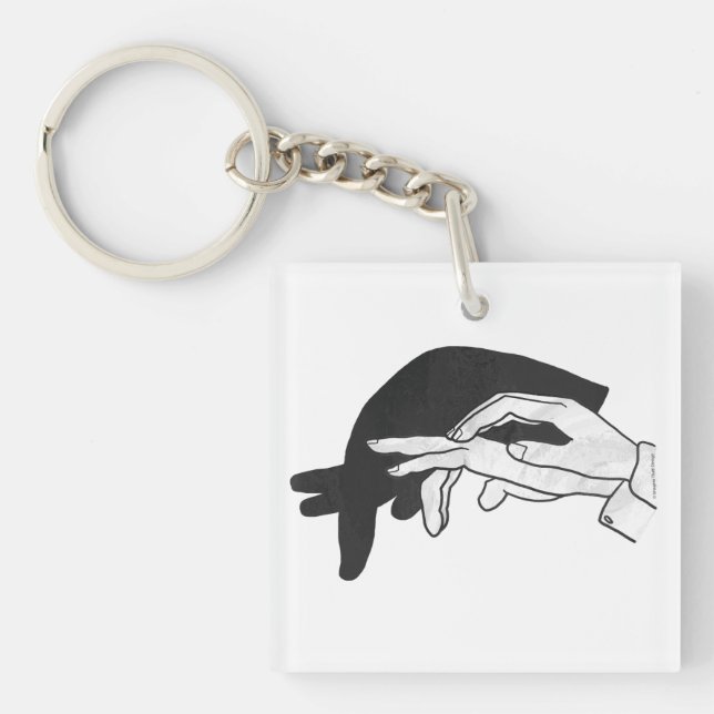 Hand Silhouette Anteater Schlüsselanhänger (Vorderseite)