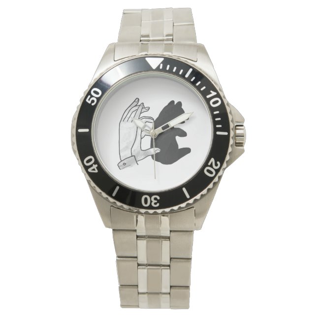 Hand-Silhouette-Bärenkuppe Armbanduhr (Vorderseite)