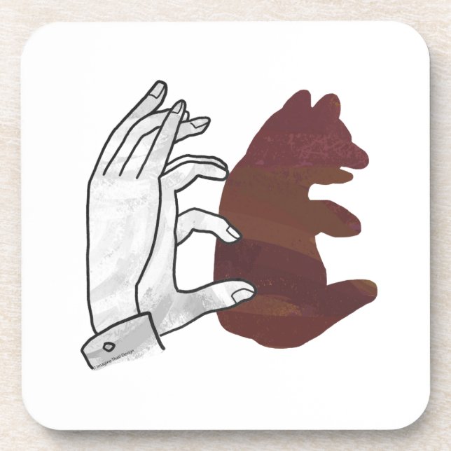 Hand-Silhouette-Bärenkuppe Brown Getränkeuntersetzer (Vorderseite)