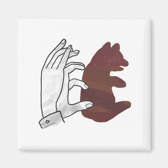 Hand-Silhouette-Bärenkuppe Brown Magnet (Vorne)