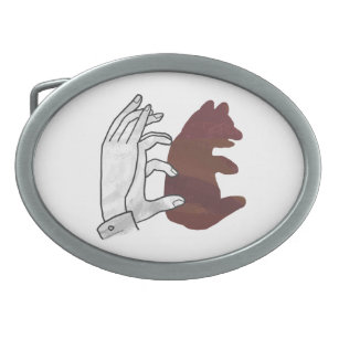 Hand-Silhouette-Bärenkuppe Brown Ovale Gürtelschnalle
