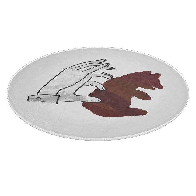 Hand-Silhouette-Bärenkuppe Brown Schneidebrett (Ecke)