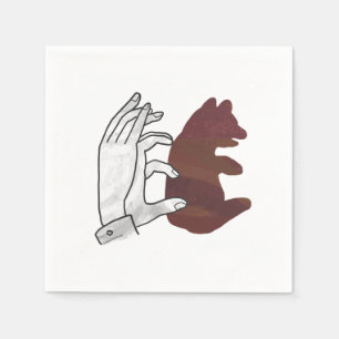 Hand-Silhouette-Bärenkuppe Brown Serviette