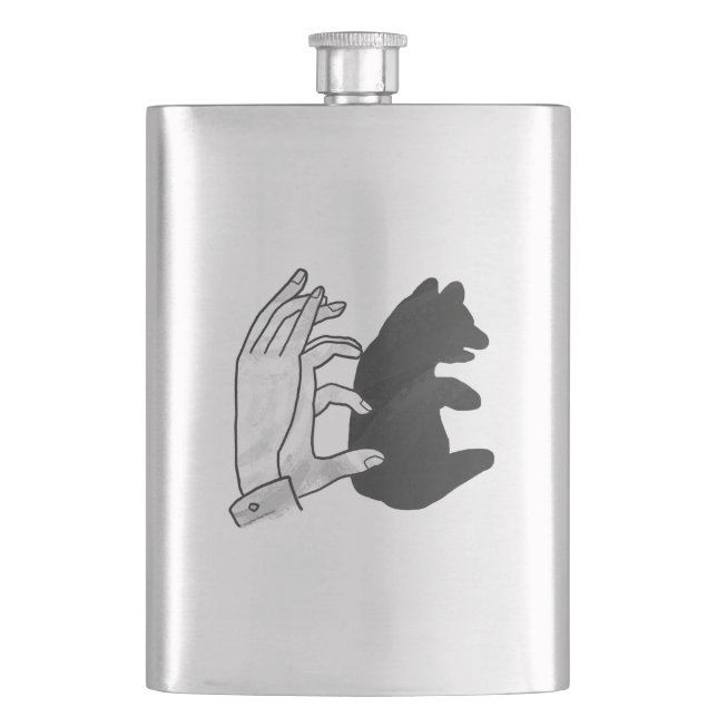 Hand-Silhouette-Bärenkuppe Flachmann (Vorderseite)