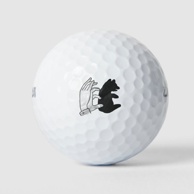 Hand-Silhouette-Bärenkuppe Golfball (Vorderseite)