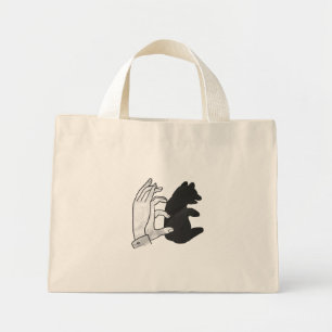 Hand-Silhouette-Bärenkuppe Mini Stoffbeutel